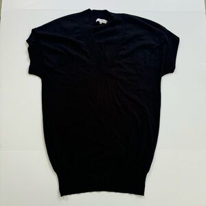 Calvin Klein Short Sleeve V-neck Sweater Dress Tapered Black Women’s Medium